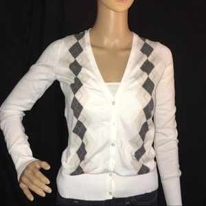 Old Navy Argyle Cardigan
